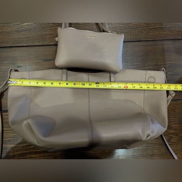 Polene Cyme Textured Taupe Leather Tote - Picture 9 of 16